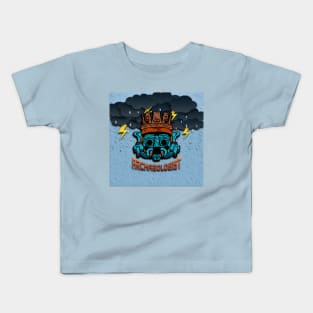 archeologist studying with thunderstorm and blue Kids T-Shirt